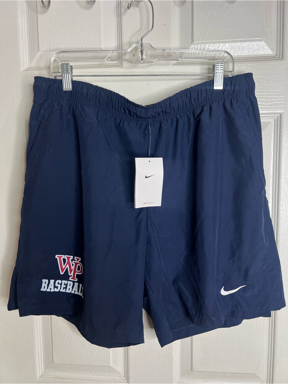 Nike Dri-FIT Men’s Training Shorts XL Navy WP Baseball Logo Pockets